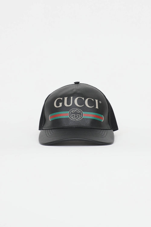 Gucci Leather Baseball Cap