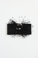 Roger Vivier Satin Feather Clutch