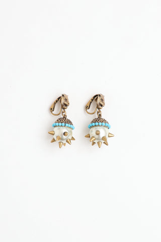Gucci Spike Pearl Drop Earrings