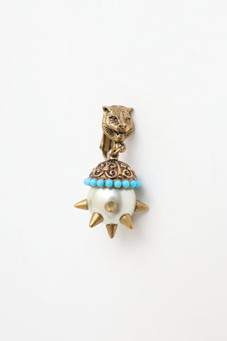 Gucci Spike Pearl Drop Earrings