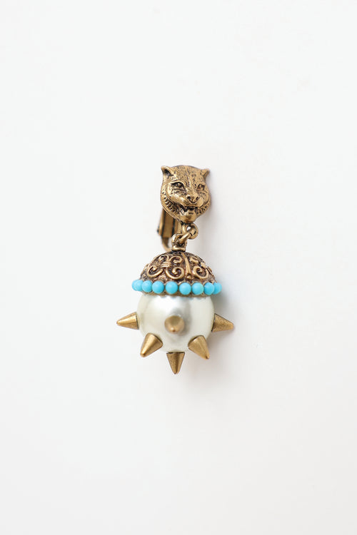 Gucci Spike Pearl Drop Earrings