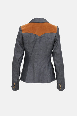 Smythe Suede Panel Blazer