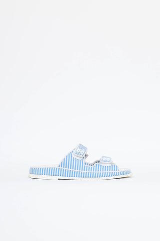 Chanel Stripe CC Dad Slide