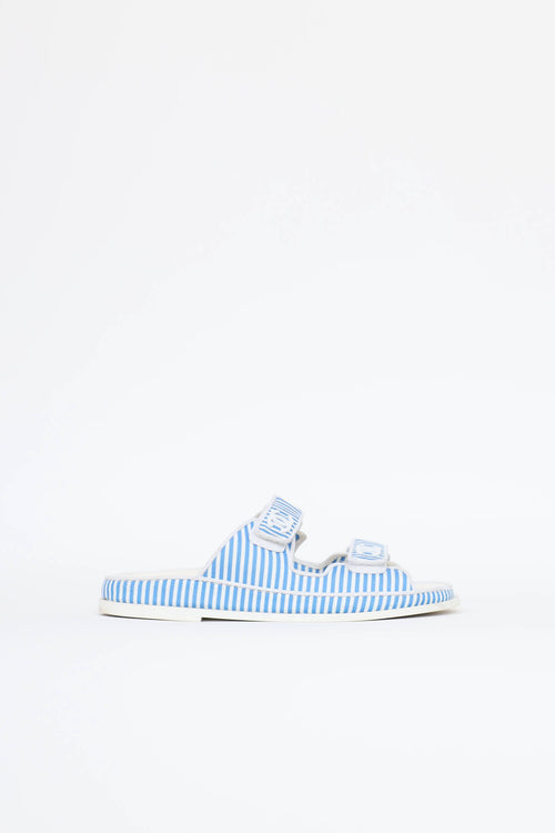 Chanel Stripe CC Dad Slide