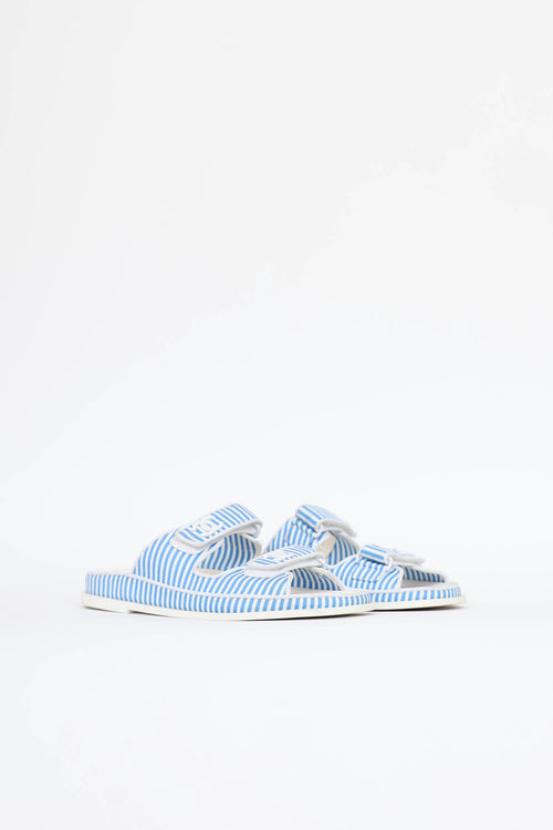 Chanel Stripe CC Dad Slide
