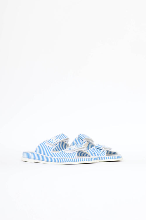 Chanel Stripe CC Dad Slide
