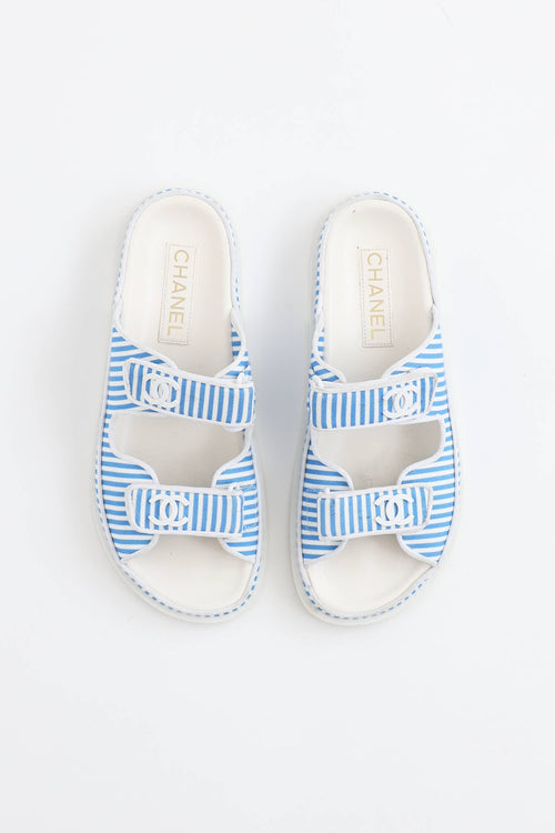 Chanel Stripe CC Dad Slide