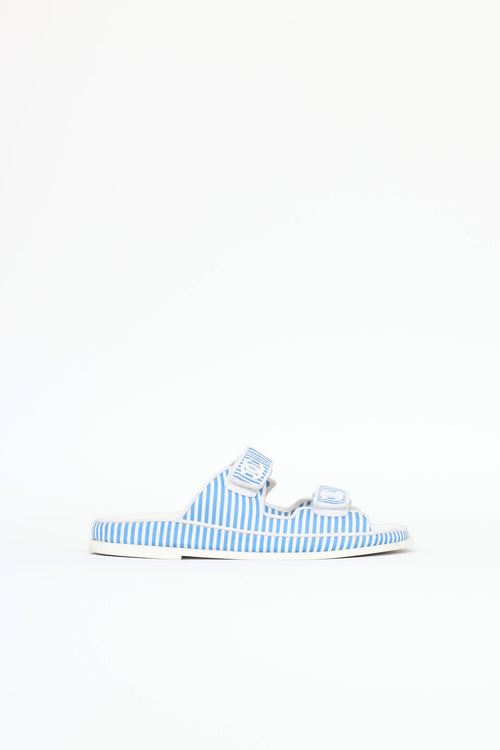 Chanel Stripe CC Dad Slide
