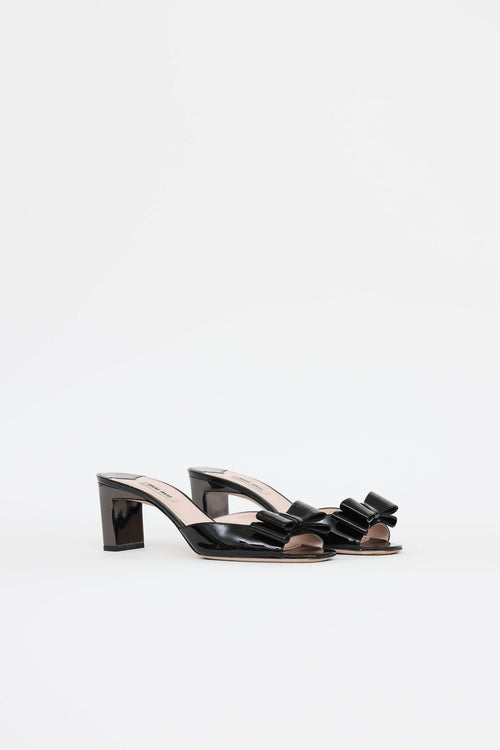Miu Miu Patent Bow Mule