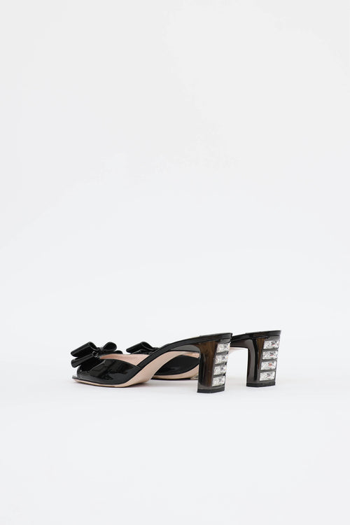 Miu Miu Patent Bow Mule