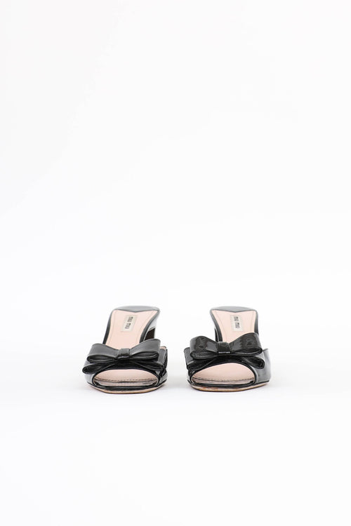 Miu Miu Patent Bow Mule