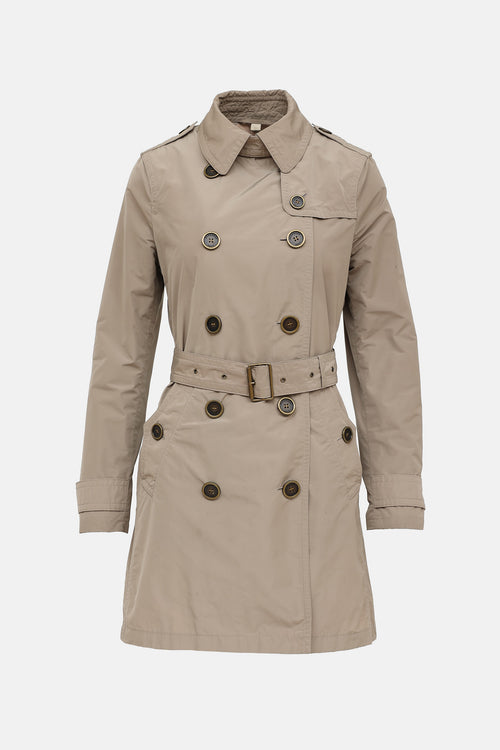Burberry Brit Double Breasted Trench Coat