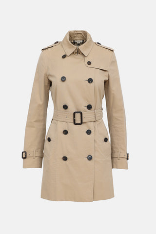 Burberry Short Double Breasted Trench Coat