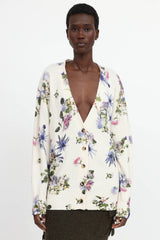 Blumarine Floral Knit Embellished Cardigan
