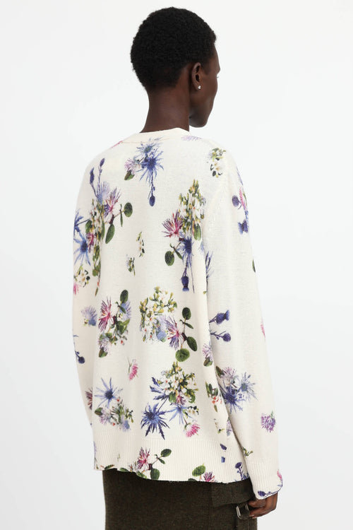Blumarine Floral Knit Embellished Cardigan