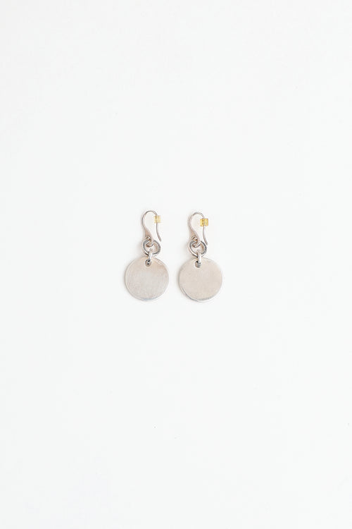 Gucci Sterling Silver Logo Coin Earrings
