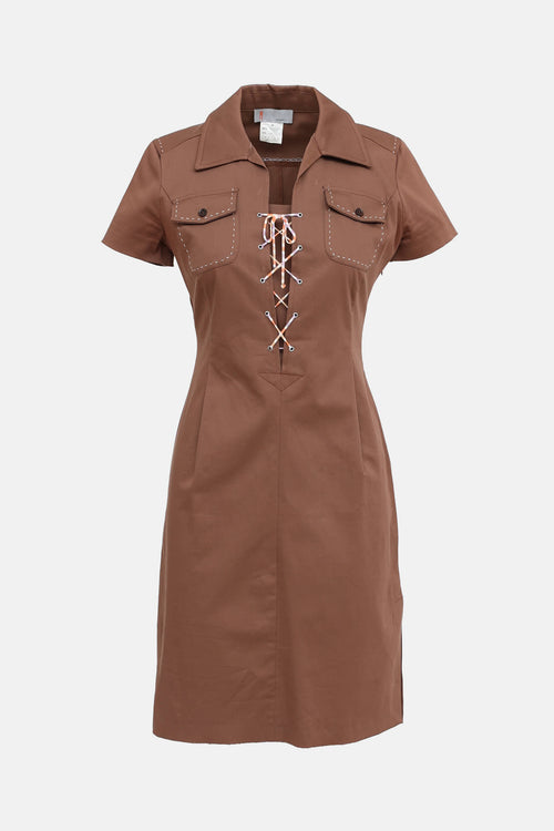 Missoni Brown Lace Up Dress