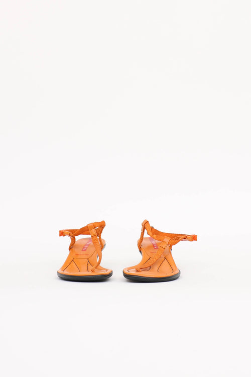 Prada T-Strap Heeled Sandal