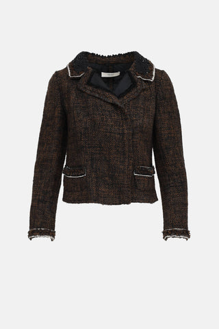 Prada C. 2000s Embellished Tweed Jacket