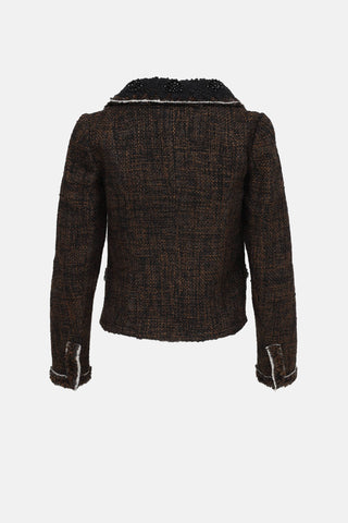 Prada C. 2000s Embellished Tweed Jacket