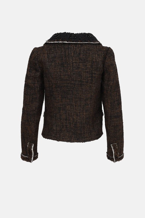 Prada C. 2000s Embellished Tweed Jacket