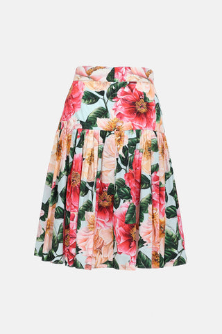 Dolce & Gabbana Floral Pleated Skirt