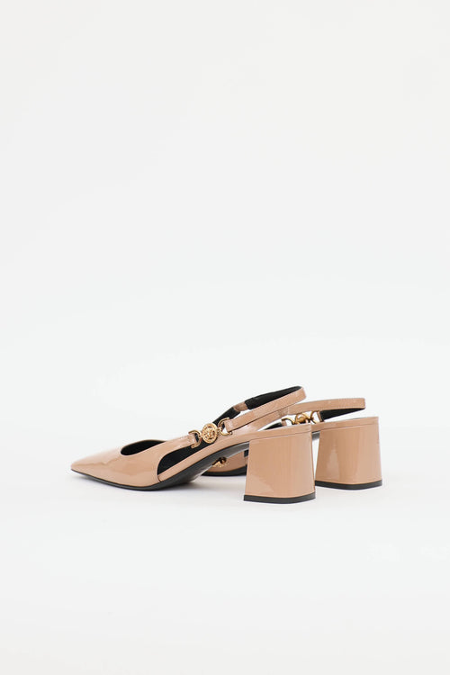 Versace Patent Medusa 95 Slingback Pump