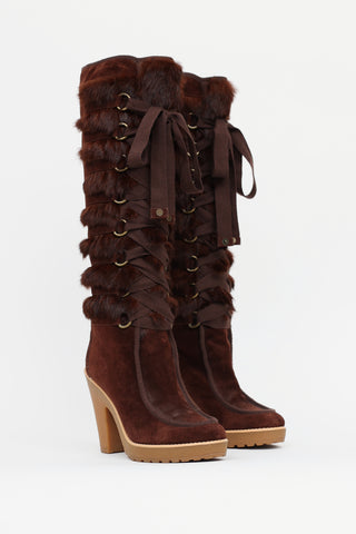 Marc by Marc Jacobs Suede & Fur Boot