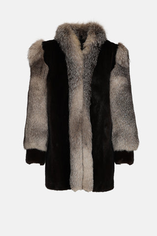 Two-Tone Fur Coat