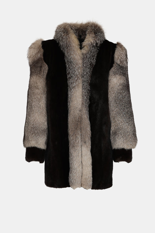 Two-Tone Fur Coat
