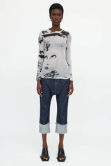 Galliano C. 2010s Mesh Comic Top