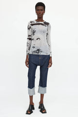 Galliano C. 2010s Mesh Comic Top