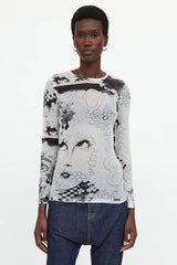 Galliano C. 2010s Mesh Comic Top