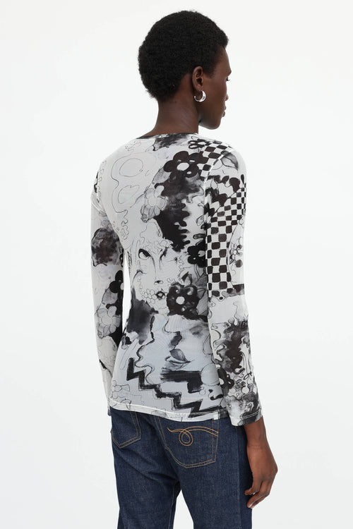 Galliano C. 2010s Mesh Comic Top