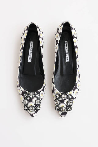 Manolo Blahnik Floral Hangisi Flat