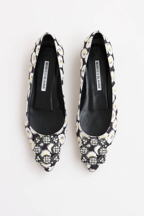 Manolo Blahnik Floral Hangisi Flat