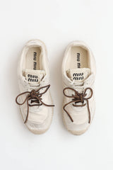 Miu Miu Ecru Gymnasium Sneaker