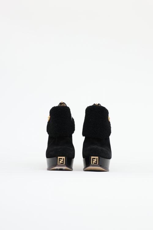 Fendi Fendista Shearling Ankle Boots