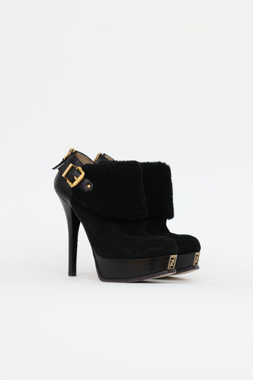 Fendi Fendista Shearling Ankle Boots