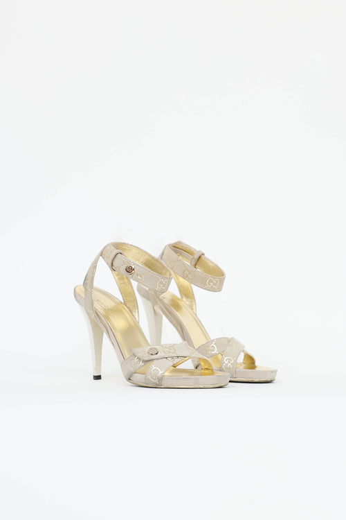 Gucci Suede Logo Sandals
