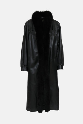 C. 1970's Leather & Fur Coat