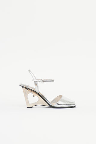 Prada Cut Out Heart Wedge Sandal