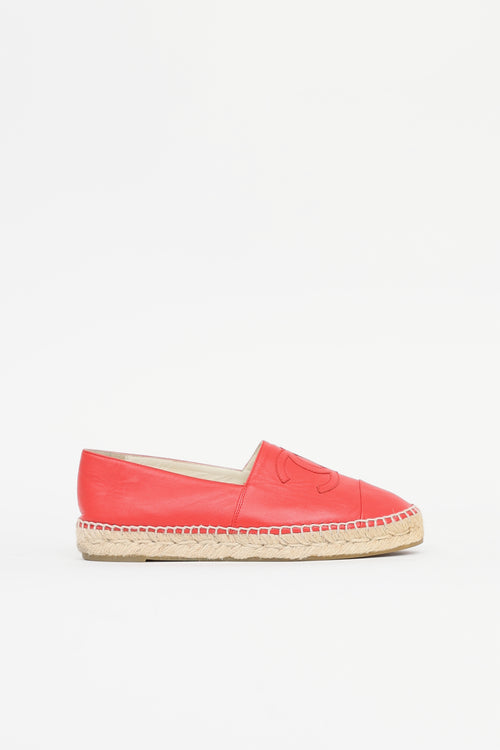 Chanel Leather CC Espadrille Flat
