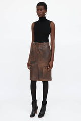 Celine Leather Cargo Skirt
