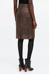 Celine Leather Cargo Skirt