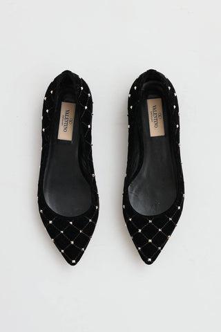 Valentino Velvet Rockstud Flat