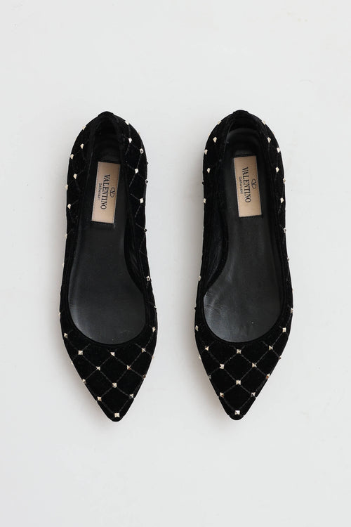 Valentino Velvet Rockstud Flat