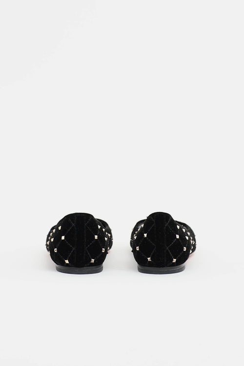 Valentino Velvet Rockstud Flat