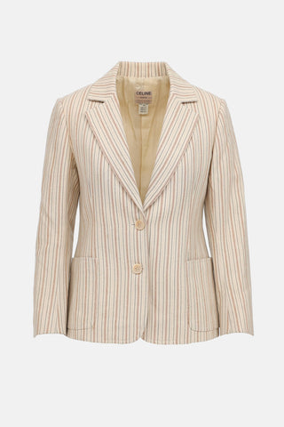 Celine C. 1980s Striped Wool Blazer
