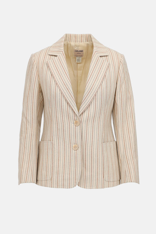 Celine C. 1980s Striped Wool Blazer